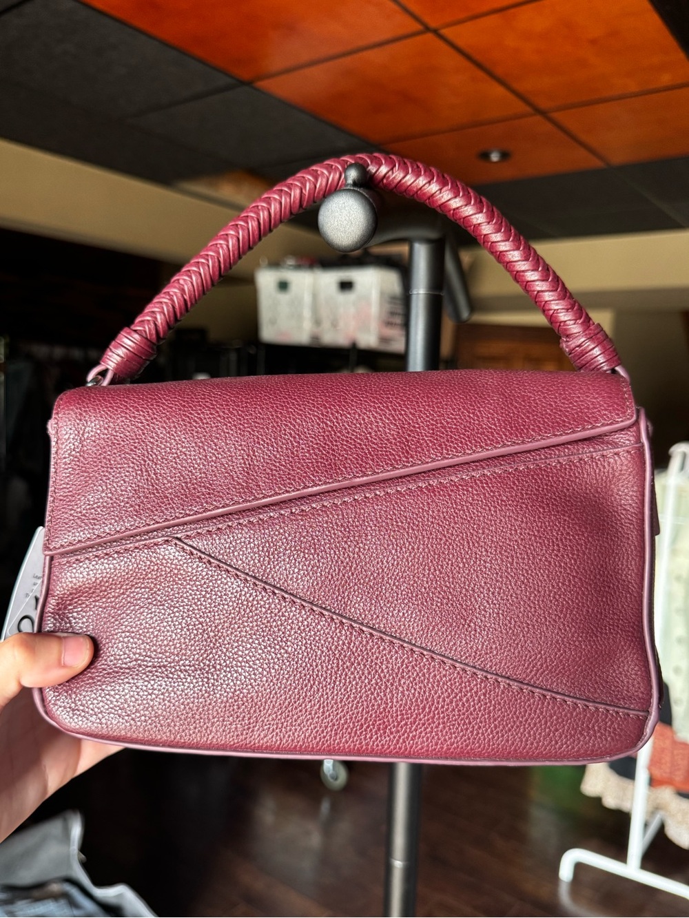 NEW Walter Baker Burgundy Pebbled Leather Jagger Crossbody Handbag
